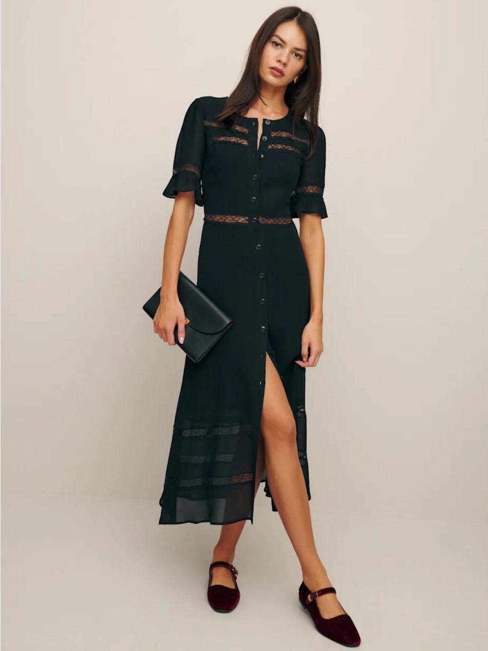 Reformation Woodson Dress - Black - NWOT
